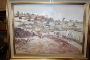 SAVINO Giancarlo 1947,Figures in a continental landscape,Dreweatts GB 2014-08-07