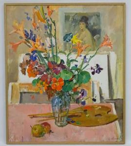 SAVINOV Glebn Alexandrovitch 1915-2000,Flowers in the artist studio,Dickins GB 2017-11-10