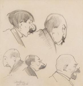 SAWICZEWSKI Stanislaus 1866-1943,Caricatures of the artist's friends,1916,Desa Unicum PL 2023-02-14