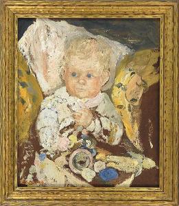 SAWYER LAURA 1900,A young boy in a high chair,Eldred's US 2015-01-24