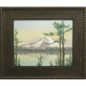 SAX Sarah 1896-1931,Large Scenic Vellum plaque depicting Mount Ra,1920,Rago Arts and Auction Center 2012-02-25