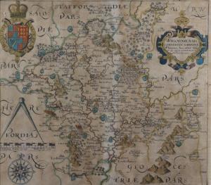 SAXTON Christopher 1500-1600,Map of Worcester,Canterbury Auction GB 2022-10-01