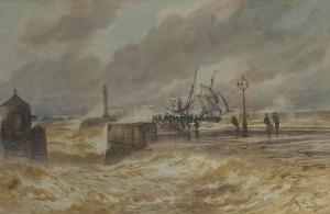 SAYER John,Brig entering Whitby Harbour in a heavy sea,Duggleby Stephenson (of York) 2020-02-14