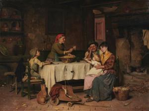 SCAFFAI Luigi 1837-1899,(Dinner Time),Leonard Joel AU 2023-10-24