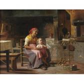SCAFFAI Luigi 1837-1899,helping grandmother,Sotheby's GB 2006-01-28