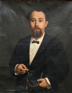 SCALBERT Jules 1851-1928,Portraits d'homme et de fem,1878,Saint Germain en Laye encheres-F. Laurent 2021-12-18