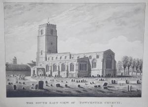SCALDWELL George Clark(e) of,The South East View of Towcester Church,Tooveys Auction 2021-08-18