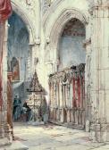 SCANDRETT Thomas 1797-1870,Eccleciastical figures in a cathedral interior,1842,Christie's 2007-07-03