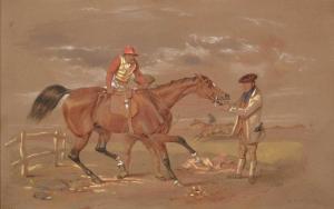 SCANLAN Robert 1801-1876,Horse and Jockey with attendant gentleman,1840,Tennant's GB 2022-04-23