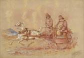 SCANLAN Robert,Horse-drawn cart with figures moving speedily thro,1860,Tennant's 2022-04-23