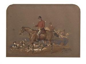 SCANLAN Robert Richard 1810-1880,Mounted huntsman and hounds,1863,Adams IE 2014-12-03