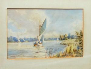 SCANTLEBURY LAURENCE,BROADLAND SCENES WITH WHERRY,Horner's GB 2014-10-04