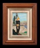 SCARPELLI Renata 1947,Woman on a balcony,New Orleans Auction US 2013-04-19