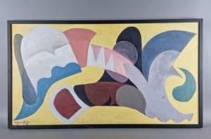 SCAUFLAIRE Edgar 1893-1960,Abstraction, projet de fresque,1939,Legros BE 2024-01-25