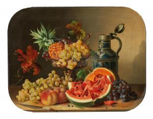 SCHÄFFER Adalbert, Bela 1815-1871,Still Life with Melons and Grapes,1860,Palais Dorotheum 2022-12-12