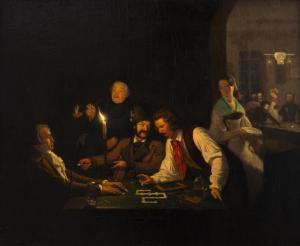 SCHÖN Friedrich 1810-1868,Dominoes,1843,Pinter HU 2023-12-18