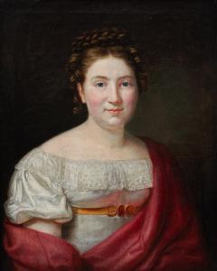 SCHÖNER GEORG FRIEDRICH ADOLPH 1774-1841,Portrait of Friederike von Heyligenstaedt in a ,1818,Nagel 2021-07-14