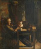 SCHÖNNENBECK Adolf 1869-1965,Genre scenery. Old man at a table in a good parlou,Van Ham 2007-11-17