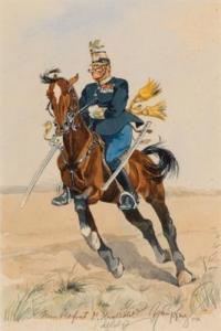 SCHÖNPFLUG Fritz,Imperial Royal officer galloping with drawn sword,1917,Palais Dorotheum 2022-04-20
