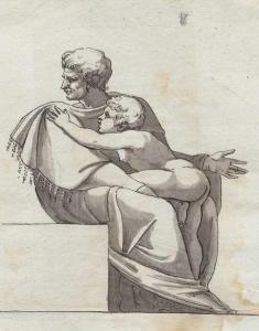 SCHÜTZ Johann Georg 1755-1813,Scene with seated man and putto,Galerie Koller CH 2018-09-28