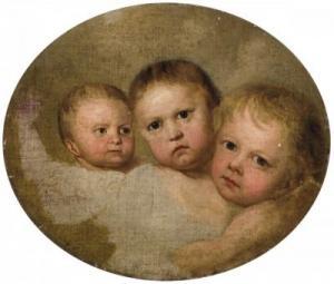 SCHÜTZE Johann Christoph 1765,The three children of the artist. Study,Van Ham DE 2007-11-17