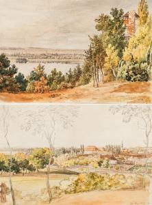 SCHüTZE Ludwig 1807-1872,A view of Pforten in Lower Lusatia and Jesa in Lo,1833-34,Palais Dorotheum 2023-04-04