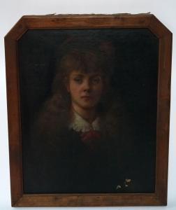 SCHÜTZENBERGER Louis Frédéric,Portrait de sa fille Hélène,Gautier-Goxe-Belaisch, Enghien Hotel des ventes 2023-02-19