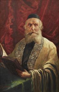 SCHACHMANOV 1800-1900,Jewish man praying in tallith,19th century,Matsa IL 2021-01-26