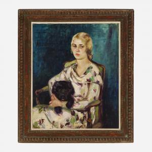 SCHACHT LOUISE 1908-1988,Portrait of Woman and Dog,Rago Arts and Auction Center US 2022-06-02