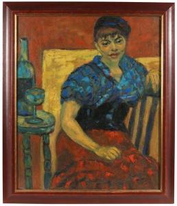 SCHACHTER Elsa 1912,Seated Woman,Butterscotch Auction Gallery US 2020-03-29