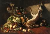 SCHAEFELS Lucas 1824-1885,Still Life with Fruit, Goldfish, and Hare,1871,Skinner US 2018-05-11