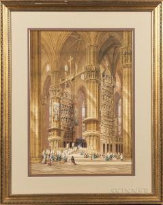 SCHAEFER HERMANN 1815-1884,Cathedral at Milan, Italy,Skinner US 2020-12-10