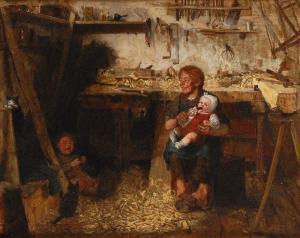 SCHAEFER W,Kinder in der Tischlerwerkstatt,1882,Wendl DE 2017-03-02