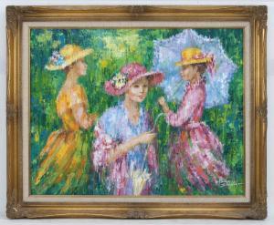 SCHAEFERS Karin 1942,Three young women with parasols,Eldred's US 2016-09-23