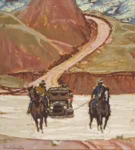 SCHAEFFER Mead 1898-1980,Horses Pulling a Car,Heritage US 2009-01-24