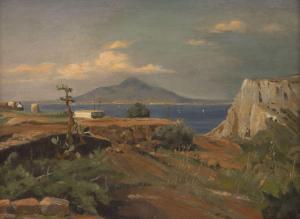 SCHAEFFER VON WIENWALD August 1833-1916,Bay of Naples with Vesuviu,1885,Hargesheimer Kunstauktionen 2022-09-07