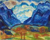 SCHAEFLER Fritz 1888-1954,Untitled (Blaue Berge),1920,Van Ham DE 2023-06-05
