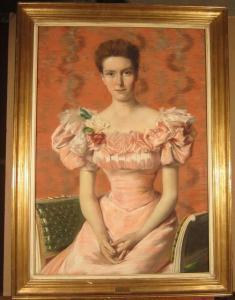 SCHAEKEN Leonard Vincent 1865-1914,Elégante à la robe rose,Etienne de Baecque FR 2012-12-19
