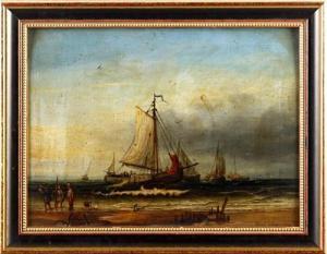 SCHAEP Aimé 1800,Fishing boats off the shore,1866,Bonhams GB 2012-02-29