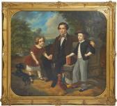 SCHAEPKENS Théodore,Portrait de famille dans un paysage aux animaux,1853,Mercier & Cie 2020-11-29