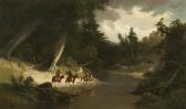 SCHAFER Frederick Ferdinand,Riverscape with three mounted Indians,John Moran Auctioneers 2007-05-22