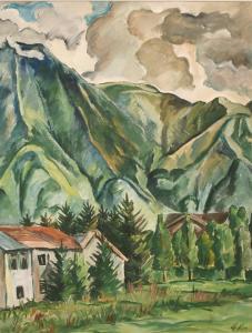 SCHAFFER Gustav Adolf 1881-1937,A view of a mountain valley,1927,John Nicholson GB 2021-05-19