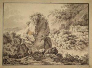 SCHAFFER Joseph 1757-1825,Landscape withpeasants by a waterfall,Deutsch AT 2011-05-19
