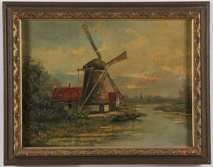 SCHAIK JR P.V,Dutch scenes with windmills,1901,Jackson's US 2020-09-30