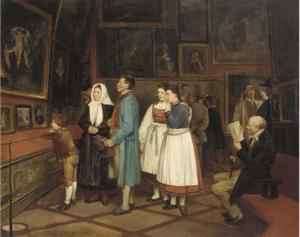 SCHALCK Ernst 1827-1865,At the picture gallery,1863,Christie's GB 2003-06-18
