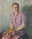 SCHALK Ada 1883-1957,Ritratto di ragazza con fiori,Finarte IT 2024-03-27