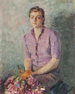 SCHALK Ada 1883-1957,Ritratto di ragazza con fiori,Finarte IT 2024-03-27