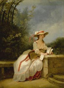 SCHALL Jean Frédéric,A LADY SEATED IN A GARDEN WITH A GUITAR AND MUSIC,1789,Sotheby's 2017-06-08