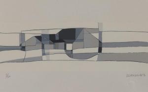 SCHALLER Roland 1942,Paysage aux maisons,1983,Dogny Auction CH 2016-03-15
