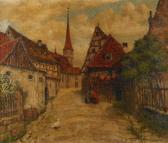 SCHALLER Willy 1889,Mittelalterliche Stadt idyllischer Blick in eine G,1910-1920,Mehlis 2019-11-21